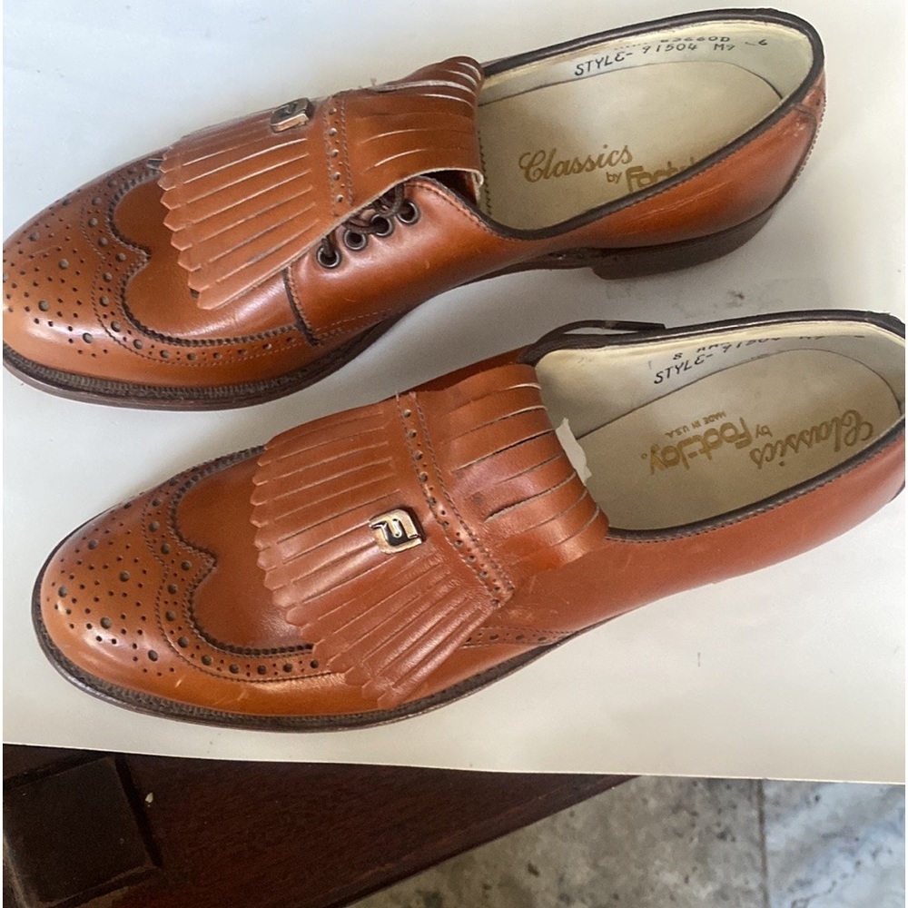 Vintage FootJoy 21st Century Tassel Golf Spikes Brown Shoes size 8 - Picture 3 of 7